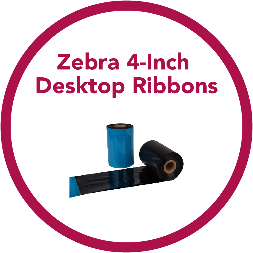 Zebra 4-Inch Desktop Ribbons